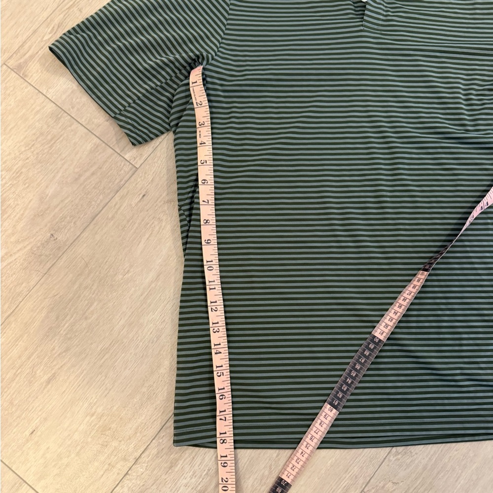 Kjus Mens Green Striped Golf Polo Large - Picture 6 of 6